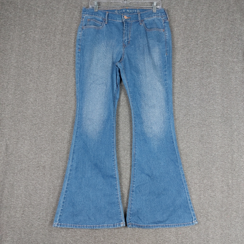 OLD NAVY WOMENS Y2K VINTAGE BLUE JEAN LIGHT WASH FLARE LEG DENIM PANTS SIZE 8S